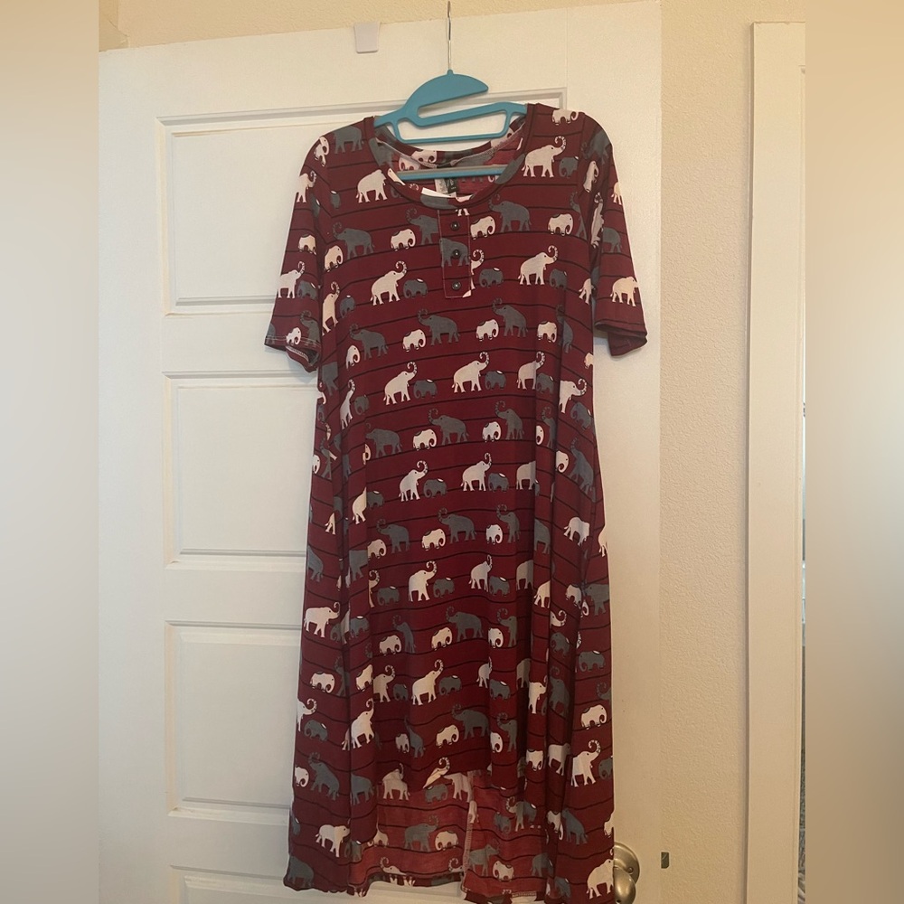 Red Elephant Print Dress